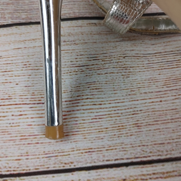 Aldo Silver Sandals Rhinestone Stiletto Wedding 7 - Picture 5 of 9